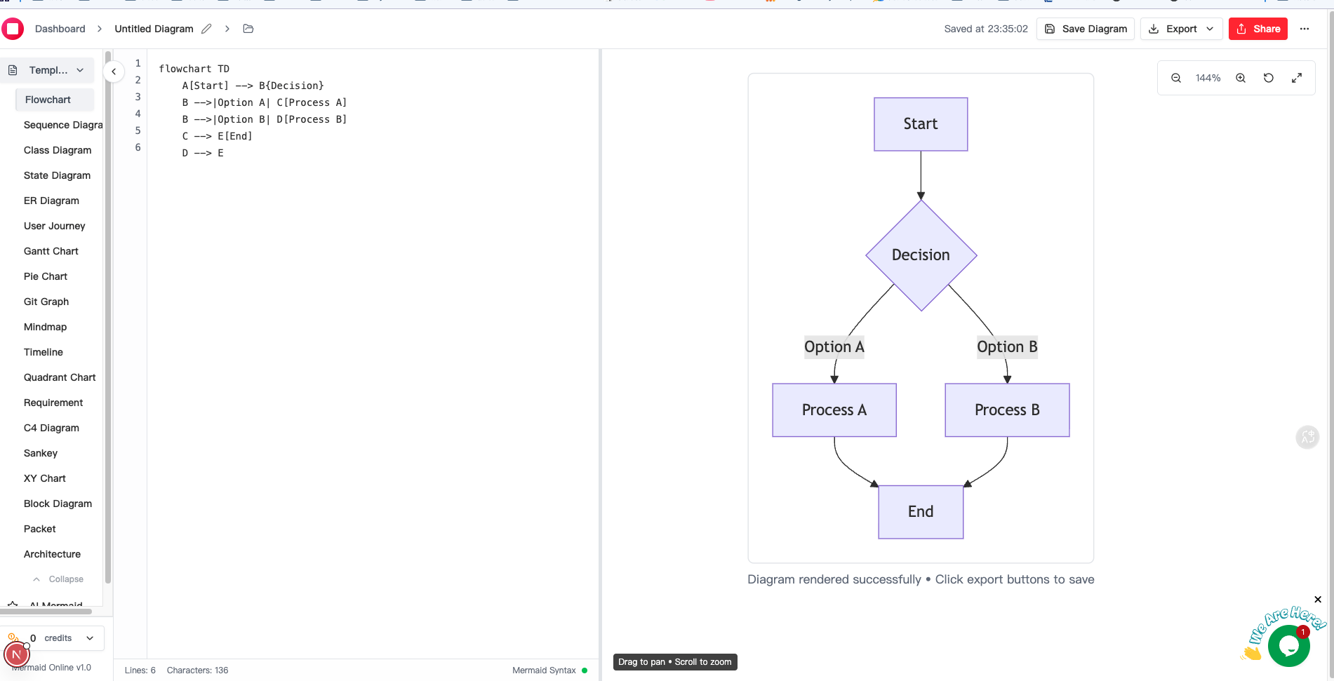 Mermaid to Image converter tool interface